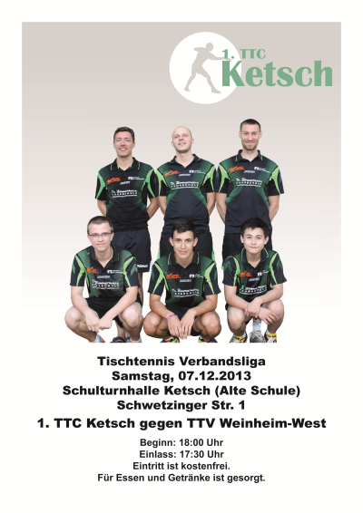 Verbandsliga: 1. Herren - TTV Weinheim-West