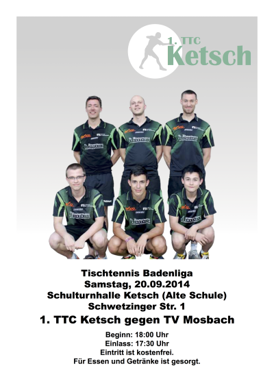 Badenliga-Herren: TTC Ketsch - TV Mosbach