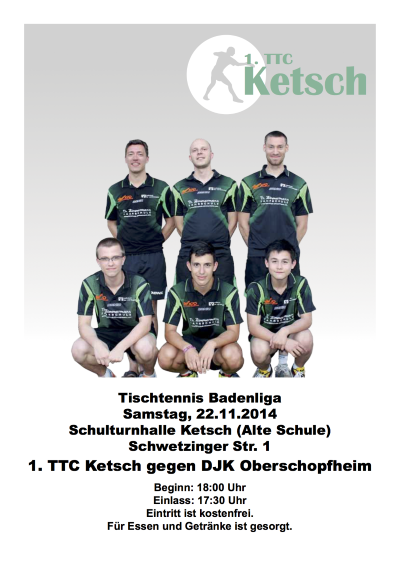 Badenliga-Herren: TTC Ketsch - DJK Oberschopfheim